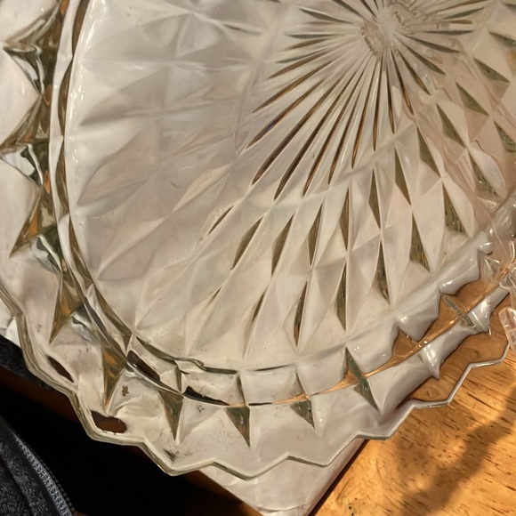 Vintage. 1960s -70s crystal oval shaped 11”-8”serving plate. American brilliant - Picture 3 of 10